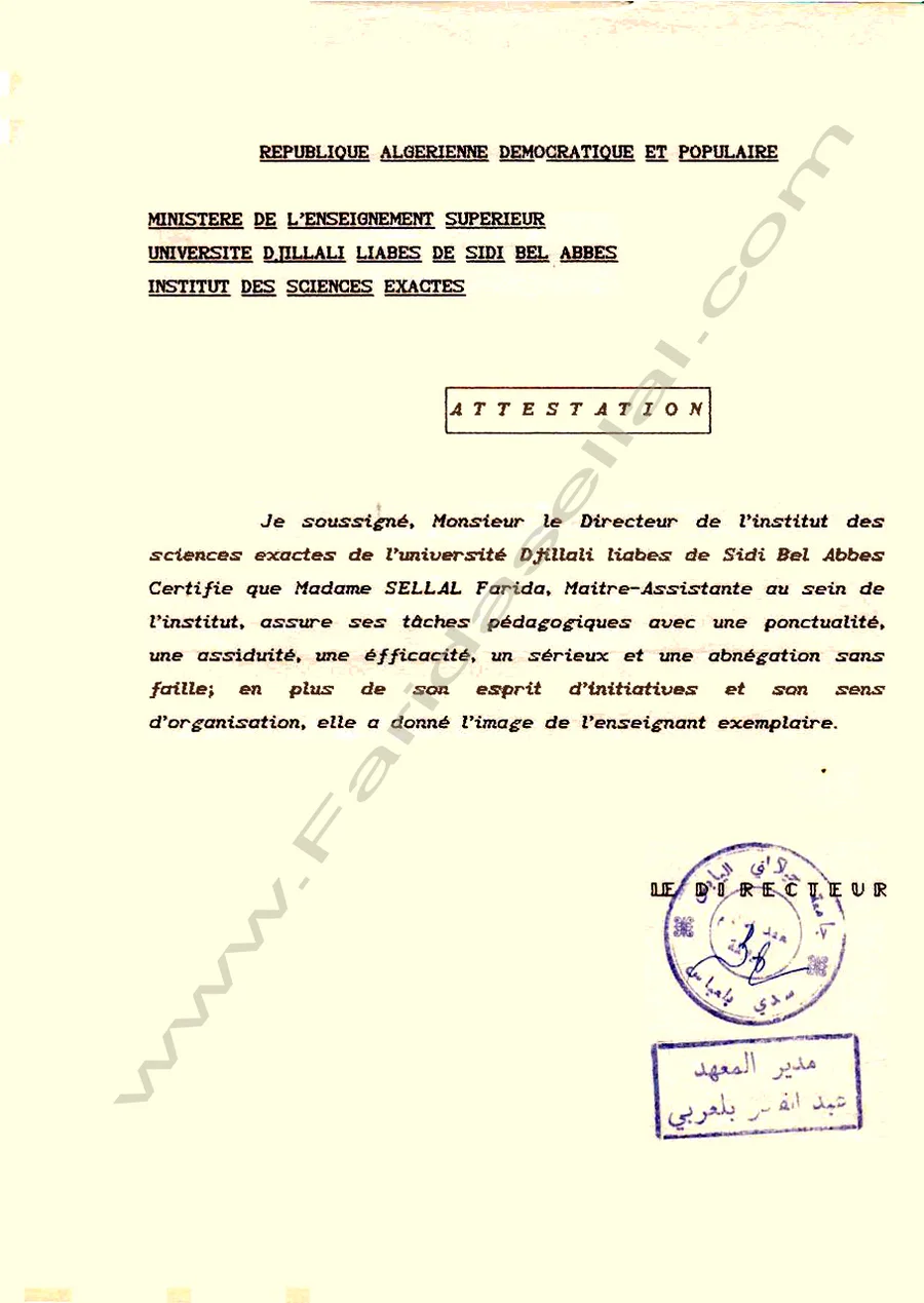 Diplôme universitaire — Farida Sellal, page 10