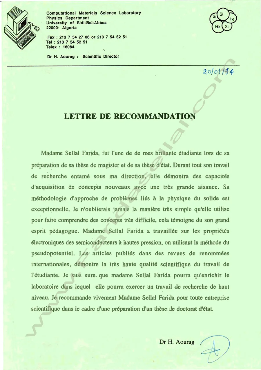 Diplôme universitaire — Farida Sellal, page 17